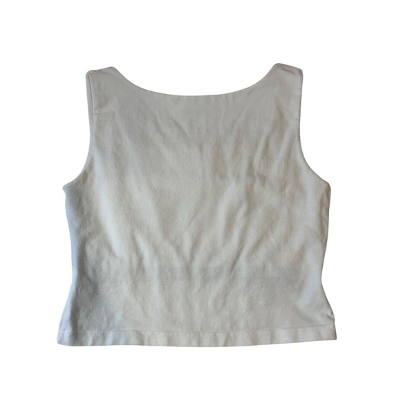brandy melville white square neck tank top coquette cottagecore minimal basic - Picture 2 of 7